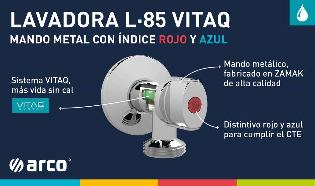 Arco presenta la válvula L-85 VITAQ, perfecta para lavadoras y lavavajillas